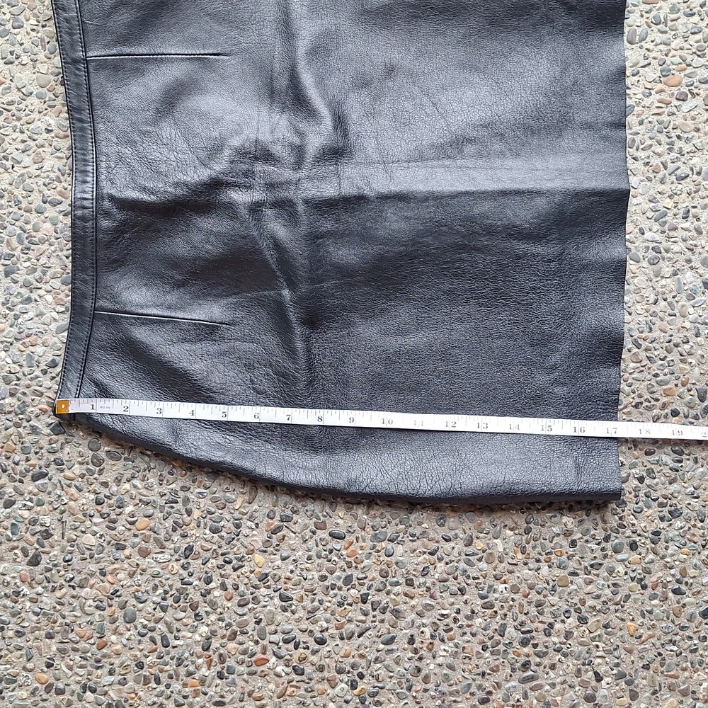 Vintage Pelle Studio x Wilsons Leather Black Leather Mini Skirt 10 Dark Academia - Picture 6 of 9